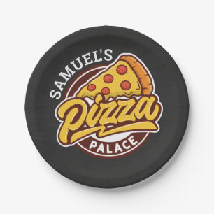 Personalized Pizza Palace Birthday Party, Any Age Paper Plate