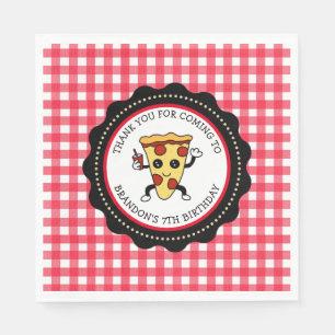 Personalized Pizza Party Birthday Paper  Napkin