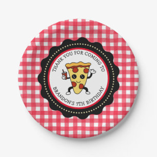 Personalized Pizza Party Birthday Paper Plate