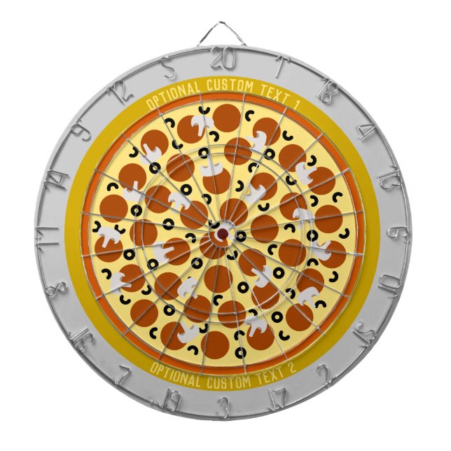 Personalized Pizza | Pepperoni Olives Mushrooms Dartboard (Front)