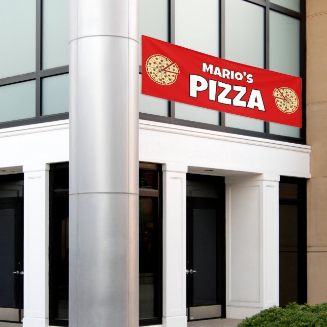 Personalized Pizza Restaurant Banner (Outside Building)