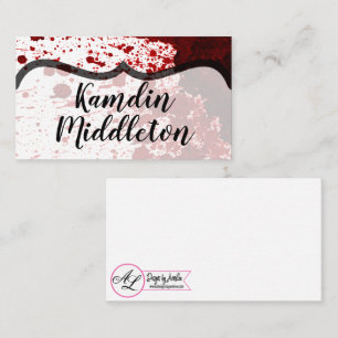 Personalized Place Cards Blood Splatter Vampire Go