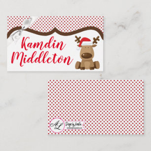 Personalized Place Cards Reindeer Christmas XMAS P
