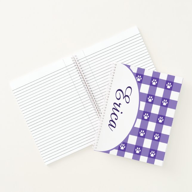 Personalized Plaid and paws Notebook (Inside)