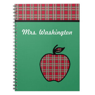 Personalized Plaid Apple Notebook