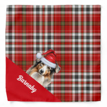 Personalized Plaid Australian Shepherd Christmas