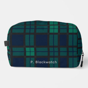 Personalized Plaid Clan Black Watch Tartan Dopp Kit