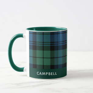 Personalized Plaid Clan Campbell Tartan Coffee Mug