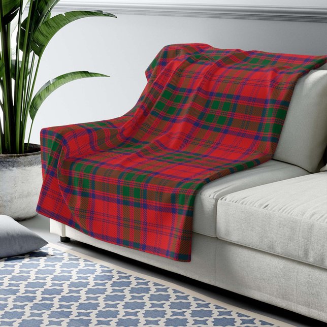 Personalized Plaid Clan Grant Tartan Pattern Fleece Blanket (Creator Uploaded)