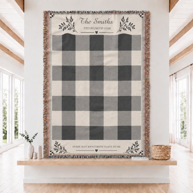Personalized Plaid Couples Woven Throw Blanket  (Creator Uploaded)