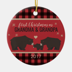 Personalized Plaid Grandparent's Ornament