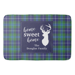 Personalized Plaid Holiday Clan Douglas Tartan Bath Mat