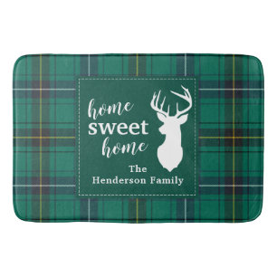 Personalized Plaid Holiday Tartan Clan Henderson Bath Mat
