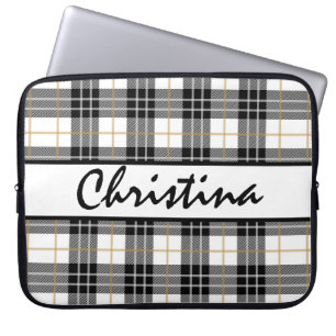 Personalized Plaid Laptop Sleeve