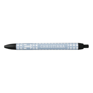 Personalized Plaid Pattern RN Registered Nurse Black Ink Pen