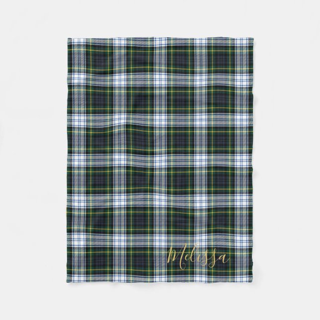 Personalized Plaid Rustic Clan Gordon Tartan Fleece Blanket (Front)