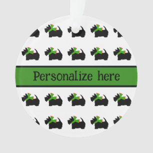 Personalized Plaid Scotty Dog Ornament