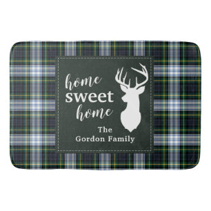Personalized Plaid Sweet Home Tartan Clan Gordon Bath Mat