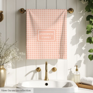 Personalized Plaid Towels Trendy Pastel Colours