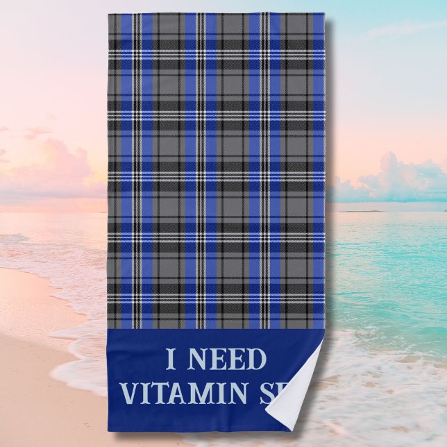 Personalized Plaids Beach Retirement Gifts for Dad Beach Towel (Creator Uploaded)