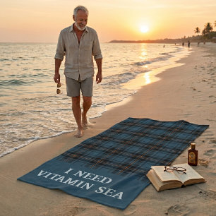 Personalized Plaids Beach Retirement Gifts for Dad Towel