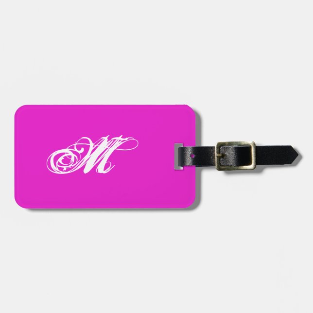 Personalized Plain Pink Luggage Tag (Front Horizontal)