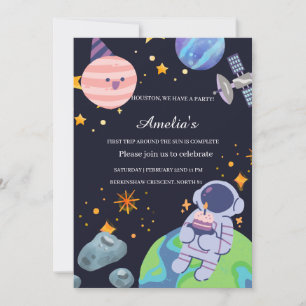 Personalized Planet Birthday Party Invitation Card