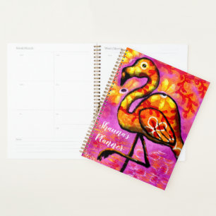 Personalized Planner Abstract Flamingo Art