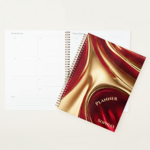 Personalized Planner- Red and Gold- Planner