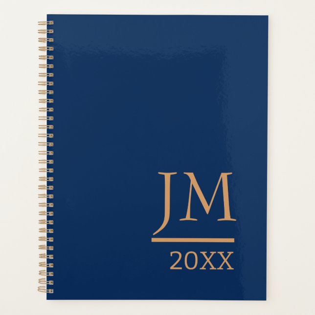 Personalized Planner with a Dark Blue Cover (Front)