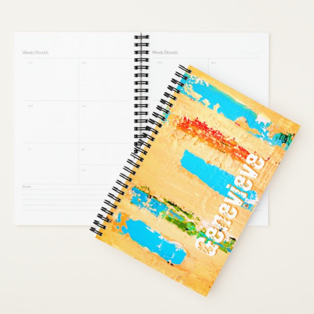 Personalized Planner with original beachy art (Display)