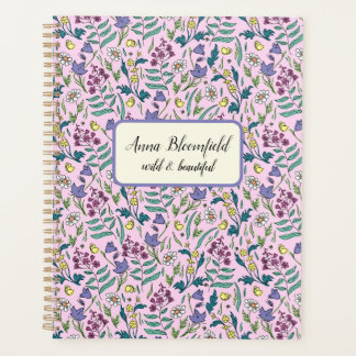 Personalized Planner with wildflowers pattern