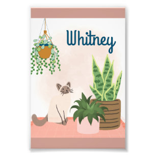 Personalized Plant and Cat Lover Print