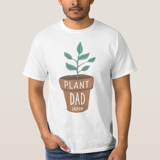 Personalized Plant Dad Gardening T-Shirt (Front)