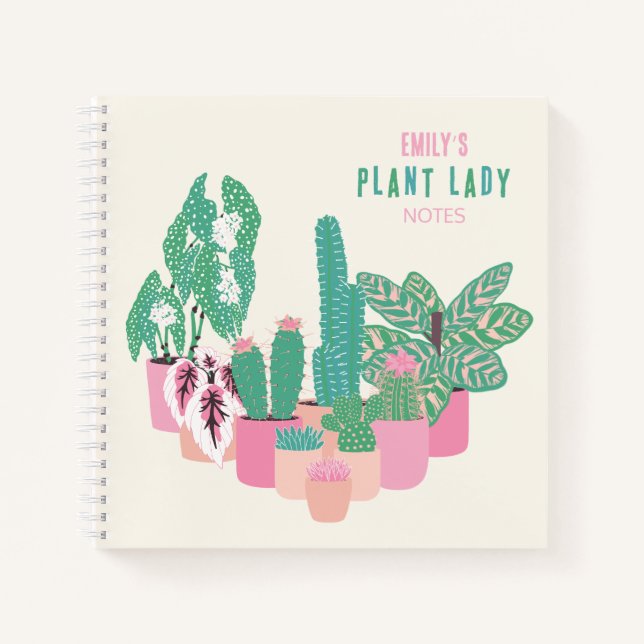 Personalized Plant Lady Houseplant Notebook (Front)