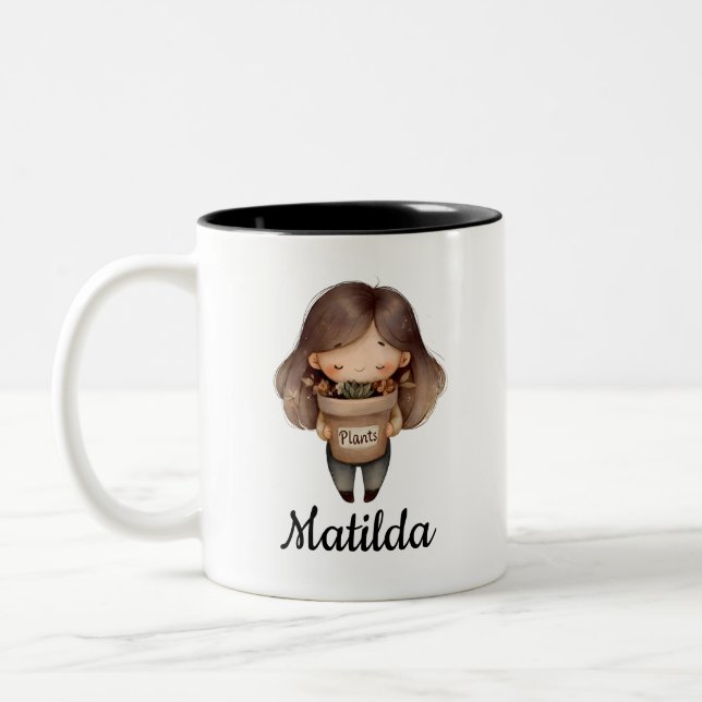 Personalized Plant lover design  Two-Tone Coffee Mug (Left)