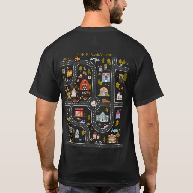 Personalized "Play Cars On Dad's Back" Shirt (Back)