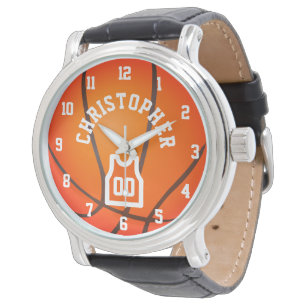 Personalized player name&number basketball tshirt watch