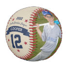 Personalized Player Photo & Number Baseball