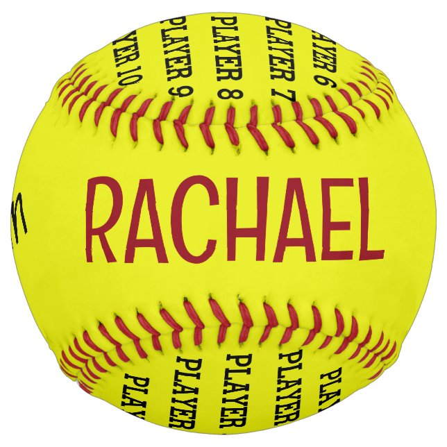Personalized player softball ball  (Front)