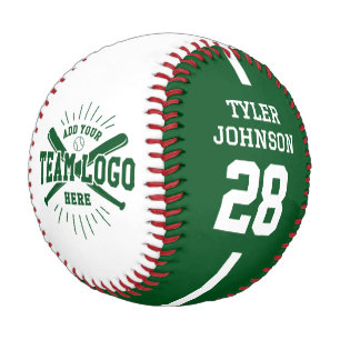 Personalized Player Team Logo Green Baseball