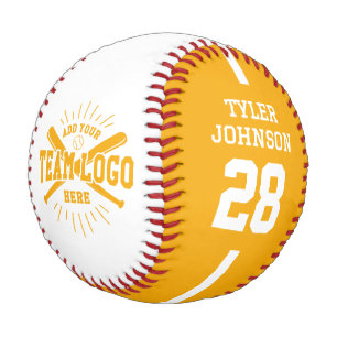 Personalized Player Team Logo Yellow Baseball