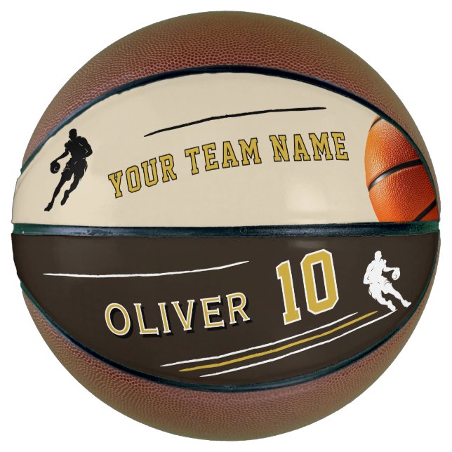 Personalized Player Team Name Silhouette Basketball (Front)