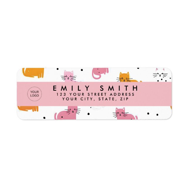 Personalized Playful Cat Pattern with Polka Dots  (Front)