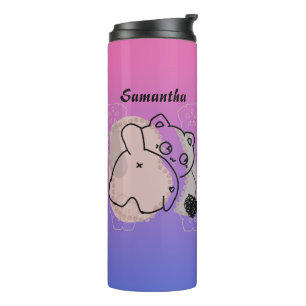 Personalized Playful Cat with Yarn Thermal Tumbler
