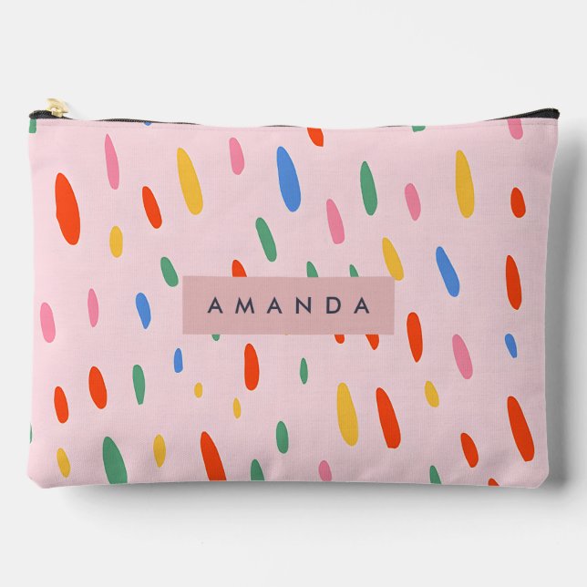 Personalized Playful Confetti Sprinkle Accessory Pouch (Front)