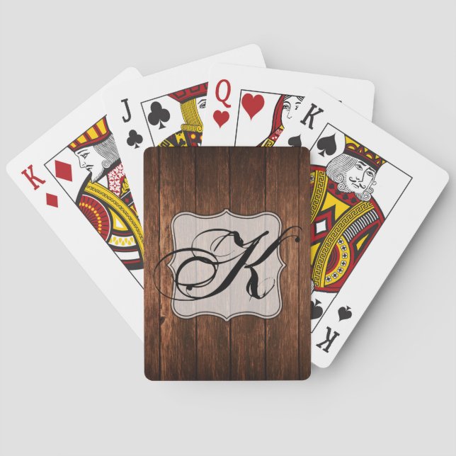 Personalized Playing Cards Barn Wood Country Rusti (Back)