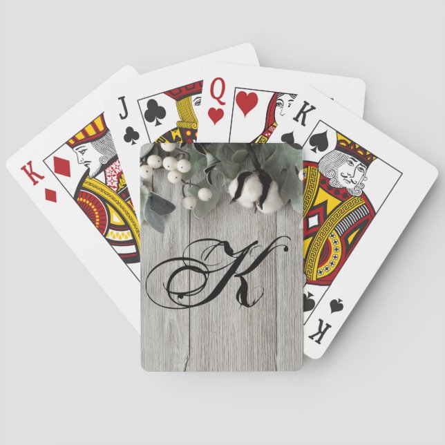 Personalized Playing Cards cotton plant berries (Back)