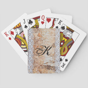 Personalized Playing Cards Country Barn Wood Lace