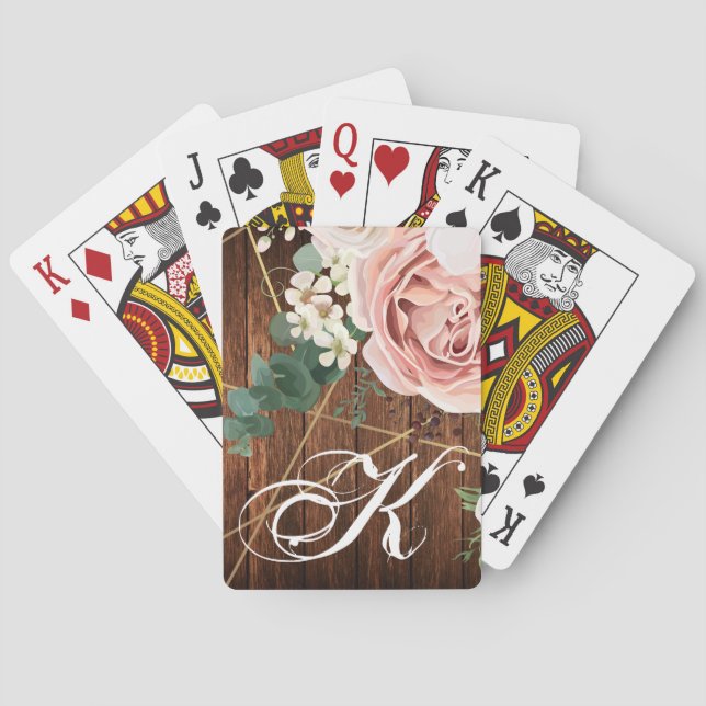 Personalized Playing Cards Geometric Garden Rose (Back)